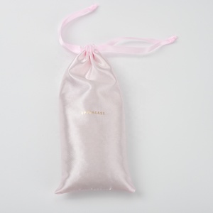 Wholesale Pink <b>White</b> Satin Make up Cosmetic Hair Packaging <b>Bags</b> for Hair Extensions - Product Image 1