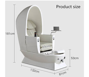 Luxus Nagel Salon Ausrüstung Weißes Ei geformt Fuß Spa Maniküre Stuhl Moderne Pediküre Stühle Spa mit <span class=keywords><strong>Massage</strong></span> - Product Image 6