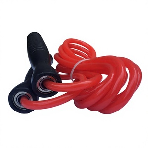 Saibro Sports Red PVC Jump <b>Rope</b> With Black Handles Durable Home <b>Exercise</b> Fitness Equipment Unisex Common Skip <b>Rope</b> - Product Image 6