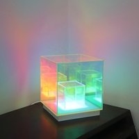 Lampe Magique Créative Colorée 3D Acrylique Lampe Veilleuse Cube Lampe De Table Pour La Décoration De Chambre
