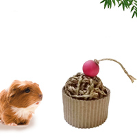 Jouet à mâcher pour petits animaux en paille tressée fait main, cloche en herbe, boule, jouet à mâcher pour lapin, hamster, jouet à mâcher pour cage de petit animal, décoration