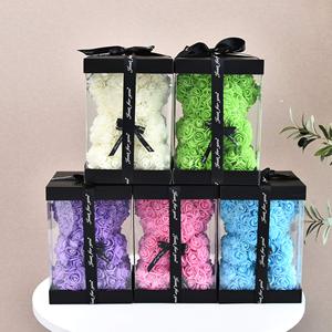 Orsetto di <span class=keywords><strong>Rose</strong></span> Fai da Te da 25 cm <span class=keywords><strong>con</strong></span> Scatola <span class=keywords><strong>Orso</strong></span> di Fiori Artificiali in PE Regali di San Valentino per Fidanzata Donna Moglie Festa della Mamma - Product Image 6