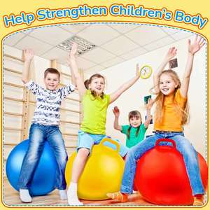 Ballon rebondissant Hopper Ball de 18 pouces pour l'extérieur avec poignées et pompe à air, idéal pour les sports, les jeux scolaires et l'exercice physique - Product Image 2