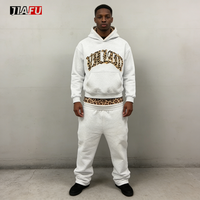 Ensemble survêtement homme personnalisé OEM avec pantalon de jogging double taille et sweat à capuche, motif lettres vierges, doublé, coupe oversize, fabricant de vêtements