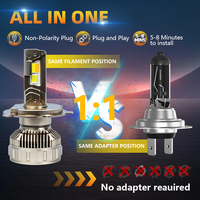 Kit de phares LED CAROLYN H7 H18 contrôlés par application smartphone, 130W 40000LM, refroidissement par ventilateur turbo, boîtier en aluminium, faisceau clair 6000K