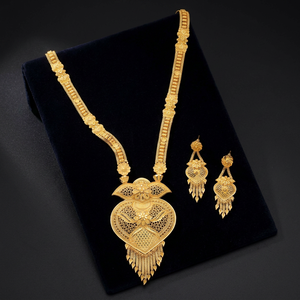 Collares Cortos de Latón Chapado en Oro de 14K, 18K y 24K al por Mayor, Joyería de Moda, Conjunto de Joyería con Diseño Floral Tradicional, Oro Joyería - Product Image 4