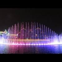 Fontaine musicale dansante grand format avec garantie commerciale, spectacle aquatique pour parc extérieur, avec éclairage LED DMX512