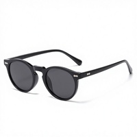 Lunettes de soleil polarisées JET 5115 vintage rétro rondes à monture complète UV400, style japonais et coréen, avec rivets, tendance transfrontalière européenne et américaine