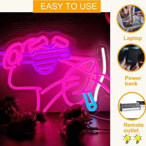 Panther Pink Neon Sign LED Gaming Wall Decor USB Powered Man Cave Dormitorio Gamer Room Cumpleaños Fiesta de Navidad Regalo Adolescentes Anime - Product Image 2
