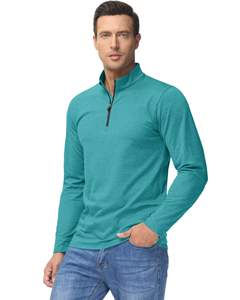 <b>Men's</b> Premium Cotton Heather Half Zip Sweatshirt Long Sleeve Golf Pullover with Cation Embroidery Casual Summer Style - Product Image 4
