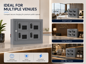 Casillero de Carga para Teléfonos Inteligentes de 4 Puertas con Cerradura Digital por Contraseña, Estación de Carga USB-C y Lightning para Mostrador, Ideal para Hoteles, Cafés y Bares - Product Image 5