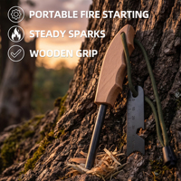 Allume-feu en bois ergonomique portable et robuste Baiyuheng avec grattoir multifonctionnel pour la randonnée