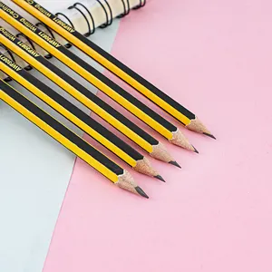 Helder Geel Pre-Slijpen Bleistift Zwart Hout 2b Potlood Met Gum Voor Tekenen Schetsen