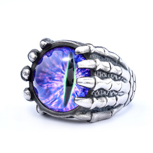 Gothic Eagle Claw <b>Ring</b> <b>for</b> <b>Men</b> | <b>Black</b> Stainless Steel with Red Evil Eye Gem | Dark Fantasy Statement Claw Design Jewelry - Product Image 4