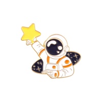 Broche Série Astronaute Spationaute Lune Univers, Épingle Métal Doré Planétarium Spatial, pour l'Exploration des Étoiles et la Réflexion sur le Temps et l'Espace, pour les Amateurs de Rêve