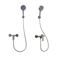 Nouvelle conception 3301 Robinet de douche mural en aluminium antirouille à double commande chaud/froid, ensemble simple pour salle de bain d'appartement