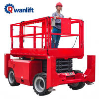 Plateforme élévatrice à ciseaux tout-terrain 4x4 homologuée CE, capacité de levage de 2000 kg, robuste, avec moteur diesel Kubota et système électrique