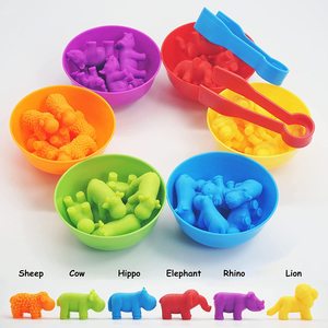 Compter les dinosaures jouets <span class=keywords><strong>jeu</strong></span> d'association pour les enfants avec des bols de tri - Product Image 6