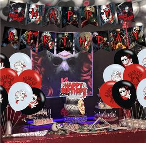 Decorazioni per Festa di Compleanno a Tema <span class=keywords><strong>Horror</strong></span>: Striscione, Topper per Torte e Cupcake, Palloncini in Lattice Stampati con Elio - Product Image 3