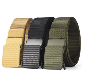 DF01 Cinturones de Lona para Hombre en Verde Khaki y Negro, Venta al Por Mayor, con Hebillas Metálicas Automáticas - Product Image 1