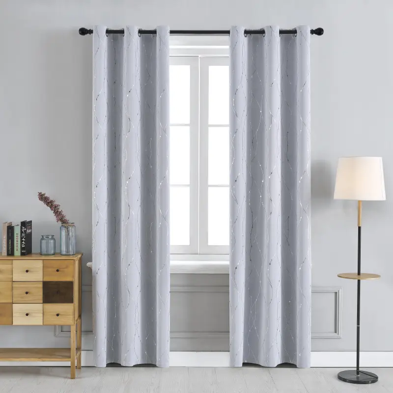 Family Luxury Star Silver Print Ready-made Nordic Curtain Shading Curtains For The Living Room Insulation And Soundproof Curtain