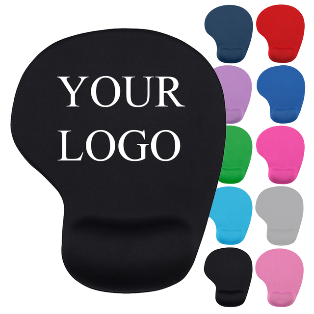Ergonomic Mouse Pad with Wrist Support Custom Logo Memory Foam Wrist Rest Non-Slip Mousepad for PC Computer Office Home