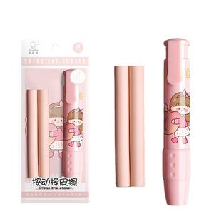 Penghapus Pensil Tipe Dorong Kartun Lucu, Penghapus Pena Isi Ulang untuk Alat Tulis Sekolah Anak-anak - Product Image 5