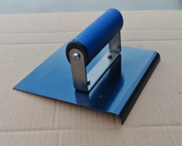 Outil de finition du béton à haute efficacité, 6x6 pouces, avec poignée en plastique de qualité industrielle, rayon de 1/2 pouce, bordureur manuel bleu, OEM/ODM