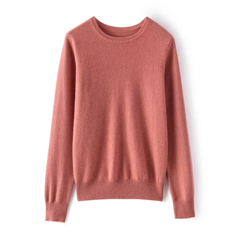 Women Cashmere Sweater Tops Basic Model 100% Pure Cashmere O-Neck Knitted Pullovers Sweaters Sleeve Customizable Knit Jumper
