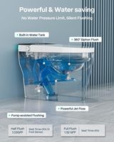 WC intelligent moderne monobloc à poser au sol avec bidet intégré pour chambres d'hôtel haut de gamme
