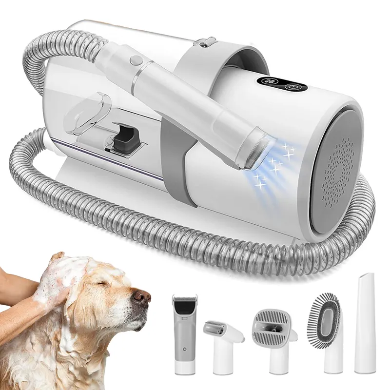 5 trong 1 Chuyên Nghiệp điện Pet grooming công cụ lông Remover tóc bàn chải Clipper Bộ tông đơ sạch chân không cho mèo chó