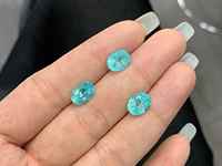 Haute qualité à la main fabrication de bijoux anneaux laboratoire cultivé Paraiba Tourmaline YAG glace fissure ovale bleu diamants pierres précieuses en vrac chaleur