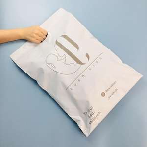 Self Seal Poly Mailing <b>Bags</b> Custom Logo White Personalised Shipping <b>Bags</b> <b>Clothing</b> Business Plastic Carrier Pouch with Handle - Product Image 3