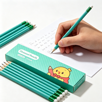 FLOWood – Lot de 12 crayons HB avec gomme, mine résistante aux cassures, crayons en graphite personnalisés pour enfants, école, bureau, papeterie en gros