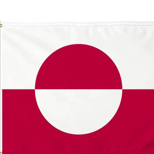 <span class=keywords><strong>Bandera</strong></span> de Poliéster de <span class=keywords><strong>Groenlandia</strong></span> de 2x3 pies, Banderas Nacionales Groenlandesas, <span class=keywords><strong>Bandera</strong></span> de <span class=keywords><strong>Groenlandia</strong></span> Resistente a los Rayos UV, Doble Costura, Ojales de Latón Resistentes - Product Image 1