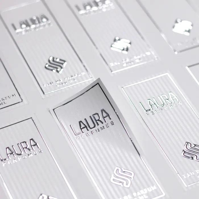 Custom Adhesive Stickers - Waterproof Metallic Silver