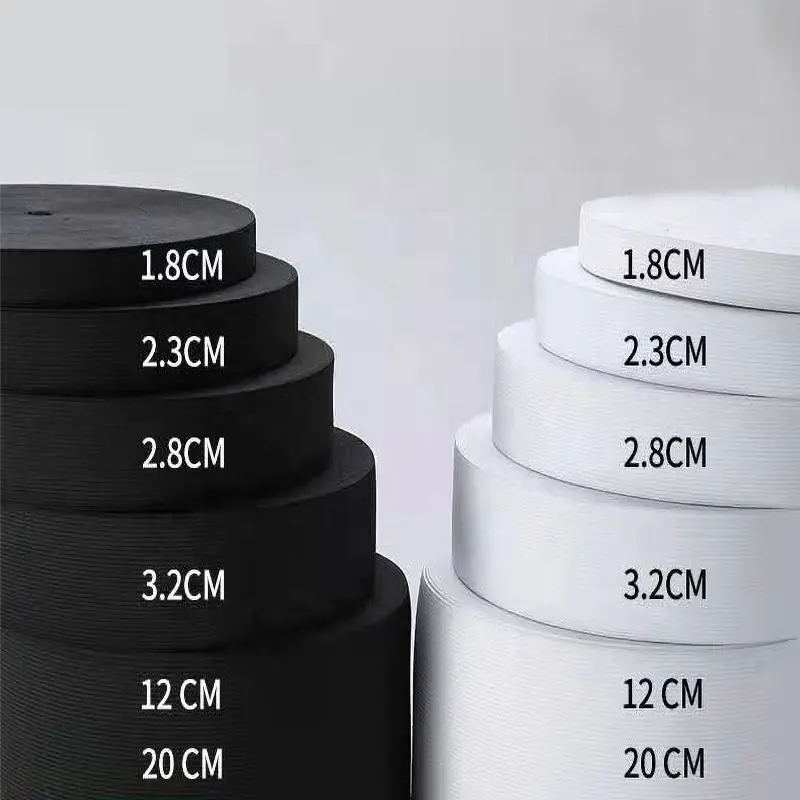 Fabriek Groothandel Hoge Kwaliteit Naaien Kleding 1Cm-20Cm Polyester Elastische Band Tape Webbing