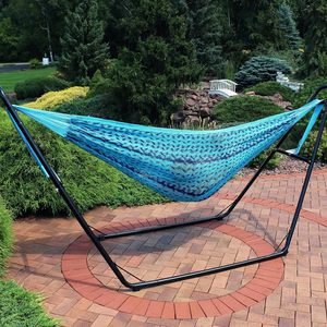 PIOEN Hamaca Familiar Maya para 2 Personas Cordón Grueso con Capacidad de 625 Libras para Muebles de Exterior, Azul - Product Image 2