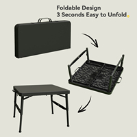 Vente directe d'usine, table à manger carrée en plastique pliable moderne, petite, portable, pour pique-nique, pour une utilisation en extérieur