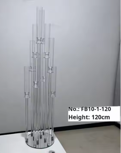 Bougeoir de mariage en cristal européen Impression personnalisée durable Décoration de table élégante Dîners aux chandelles Mariages - Product Image 3