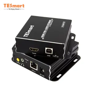 Tesmartt موسع عالي الجودة usb Kvm عبر كابل Cat5e/6 مع قابس لوحة مفاتيح وماوس وممدد تشغيل عبر ip hdmi kvm