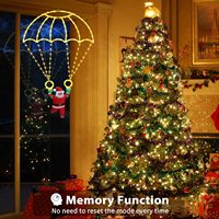 LED-Weihnachtsmann mit Fallschirm-Lichterkette für Innen/Außen Weihnachtsdekoration für Zuhause, Partys und Festtagsatmosphäre