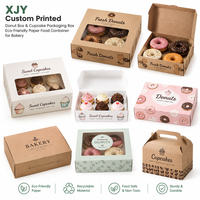 Boîte à donuts personnalisée XJY, boîte d'emballage pour cupcakes, conteneur alimentaire en papier écologique pour boulangerie