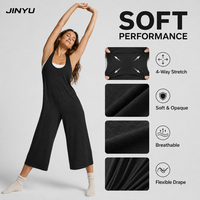 Combinaison de yoga à jambes larges pour femmes JINYU OEM ODM, non toxique, écologique, respirante, extensible, vêtements de sport