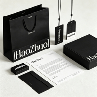 Ensemble d'emballages écologiques pour vêtements, sac en papier recyclable avec logo personnalisé, boîte cadeau pour la mode durable