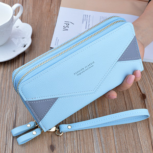 Carteira Longa Clássica de Moda com Duplo Zíper para Mulheres, Grande Capacidade, Bolsa de Couro PU com Alça de Pulso Destacável - Product Image 6