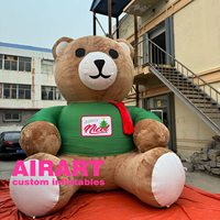 Ballon d'ours en peluche gonflable de bonne année, grand dessin animé d'ours en peluche gonflable