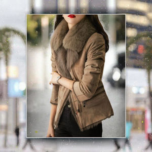 เสื้อแจ็คเก็ตยีนส์บุขนสัตว์สำหรับผู้หญิง สไตล์ลำลอง กระดุมเดี่ยว ทรงเข้ารูป ดีไซน์หรูหราสำหรับฤดูหนาว - Product Image 3