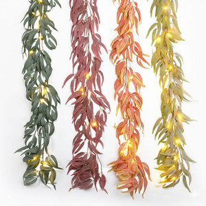 Guirlande de feuilles de saule artificielles facile à obtenir, 200 cm, avec lumières, décoration murale, style bouquet de fleurs en soie A B C D - Product Image 1