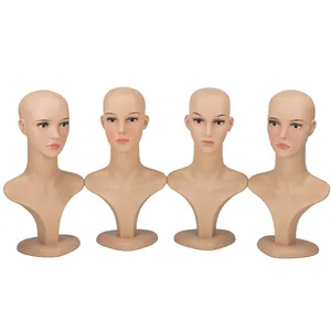 Manufacturer Abs Plastic Wig Display Head Plastic Torso Mannequin Detachable Wig Realistic Mannequin Head